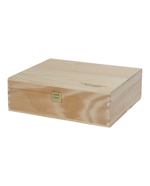 Imagen 0 de Caja de madera con cierre de bisagra Club del Gourmet para 4 botellas 75 cl c/una