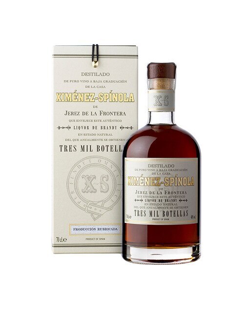 Estuche brandy Tres Mil Botellas de la Casa Ximénez-Spínola Jerez 1
