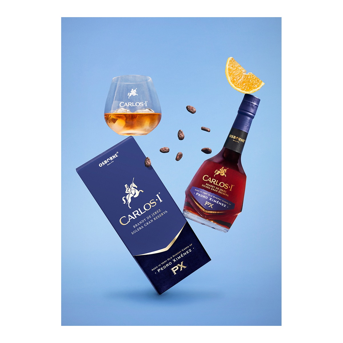 Estuche brandy de Jerez Solera Gran Reserva Carlos I PX 5