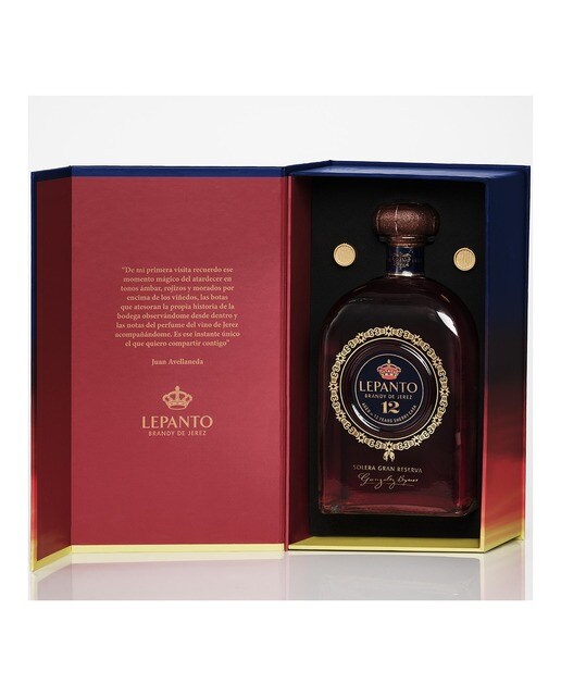 Estuche brandy Lepanto Solera Gran Reserva 12 años con gemelos de plata by Juan Avellaneda 3