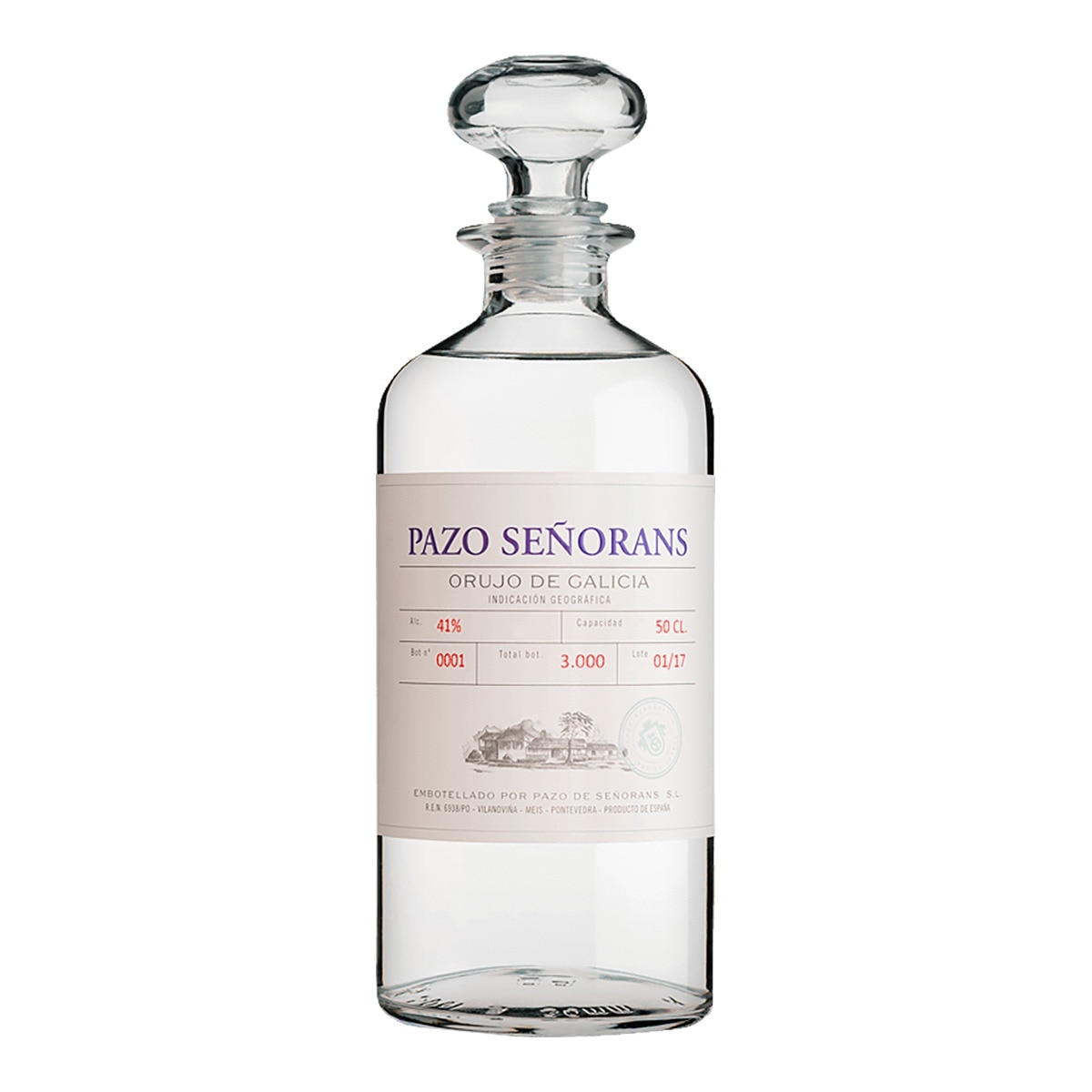 Aguardiente de orujo blanco Pazo de Señorans Galicia 1