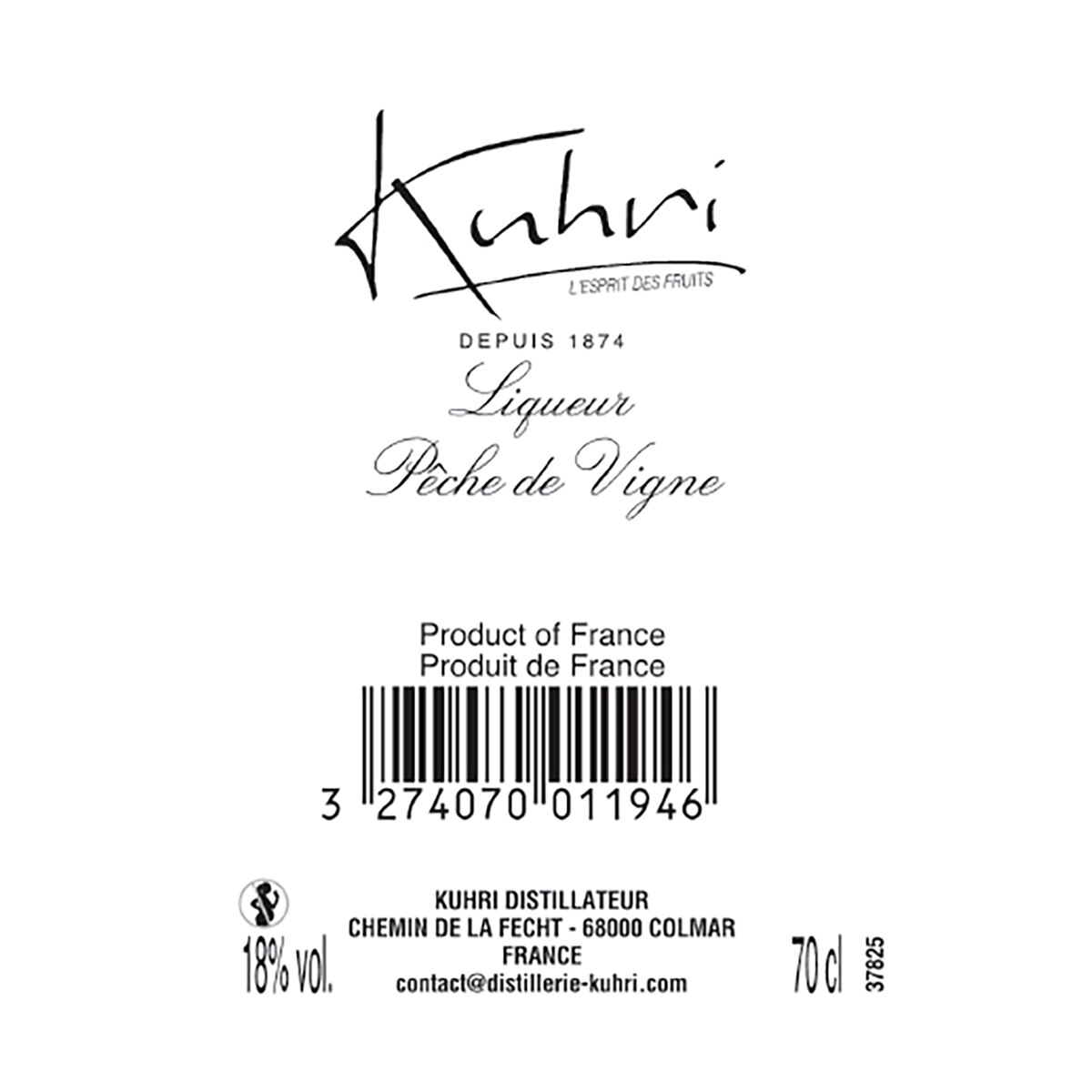 Licor de melocotón de viña Kuhri 3