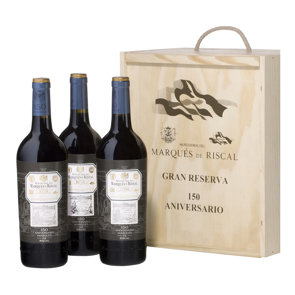 Imagen 0 de Estuche vinos tintos Marqués de Riscal 150 Aniversario Gran Reserva 2017 Rioja