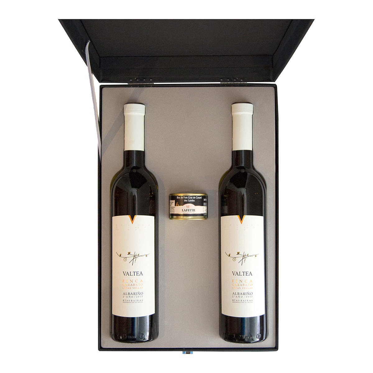 Imagen 0 de Estuche vinos blancos Finca Garabato Selección Valtea 2024 albariño Rías Baixas + Foie Laffite