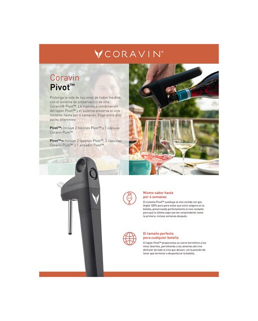 Sistema de acceso al vino Pivot+ Coravin 6