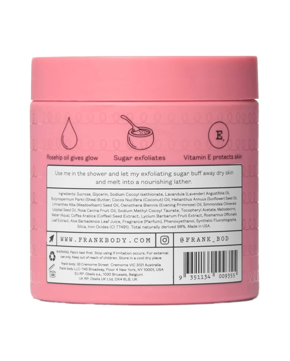 Exfoliante y Limpiador Corporal de Rosa Mosqueta Frank Body - 250 g 3