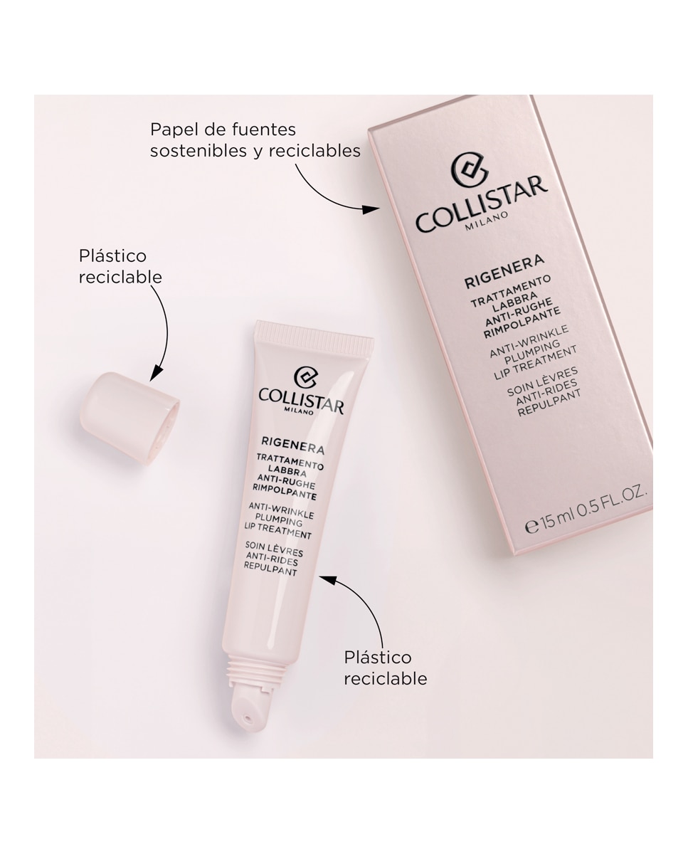 Imagen 3 de Tratamiento labial antiarrugas y voluminizador Rigenera 15 ml Collistar - 15 ml