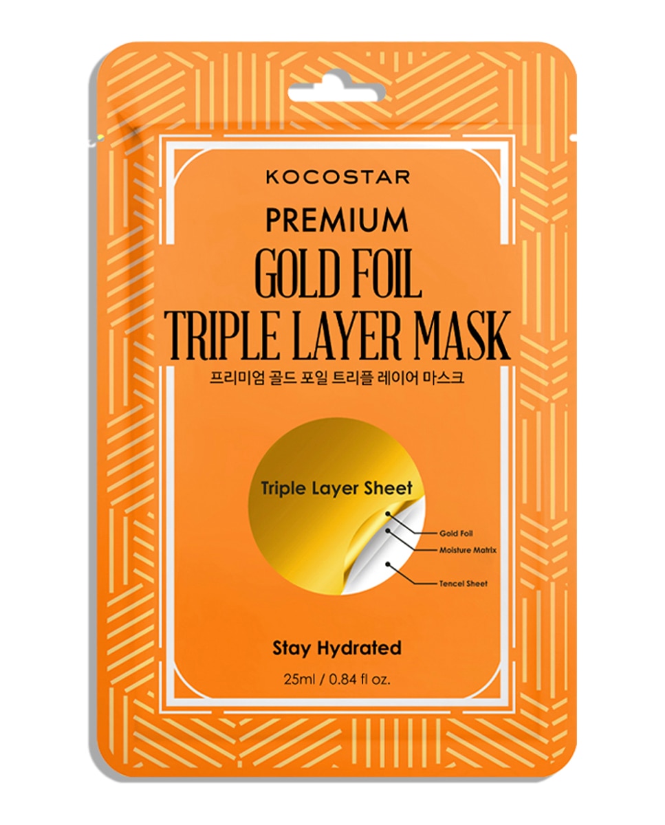 Kocostar - Mascarilla de velo Premium Gold Foil Triple Layer Mask Kocostar.