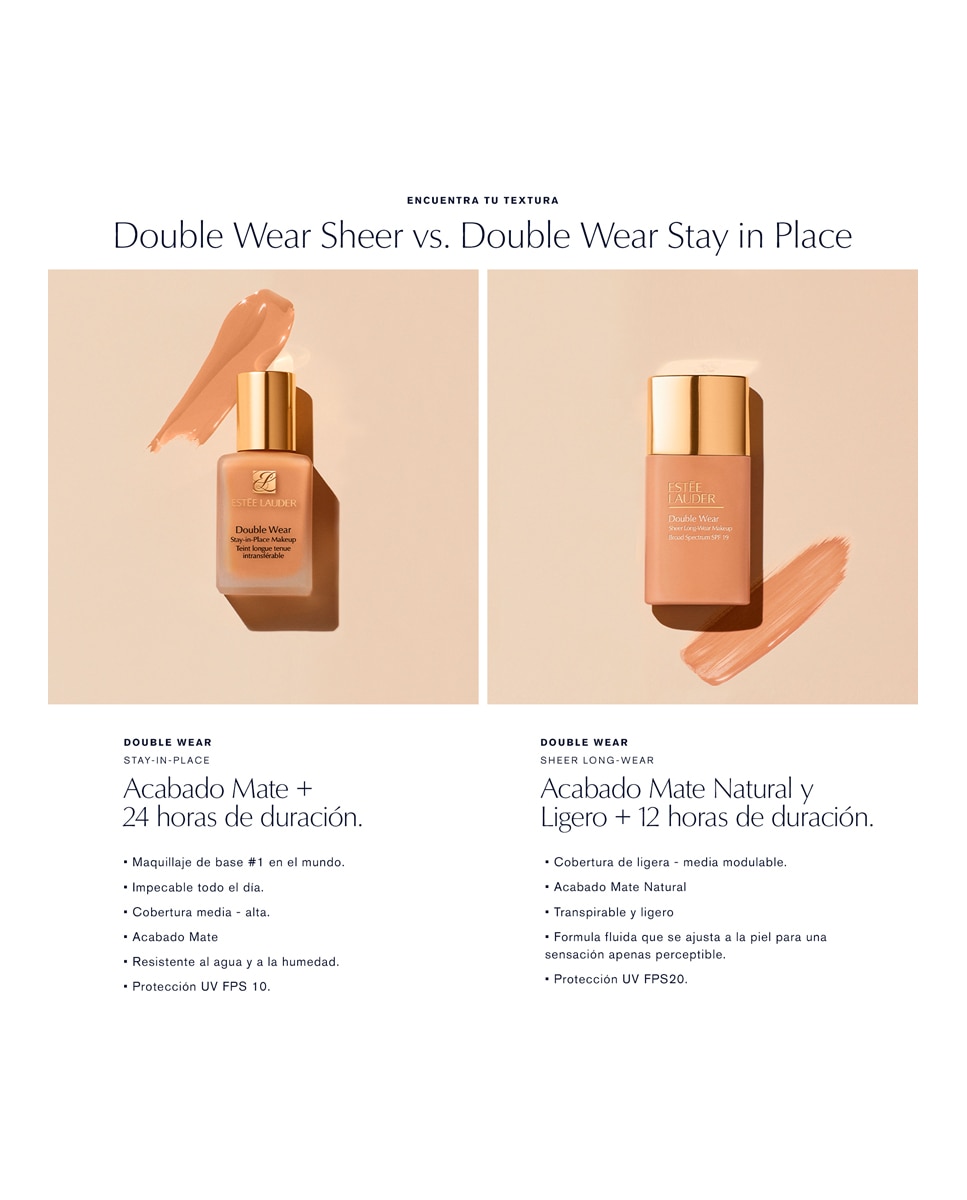 Base de maquillaje Natural Double Wear Sheer Matte Long Wear Estée Lauder - 3C2 Pebble 30 ml 4N2 Spiced Sand-4