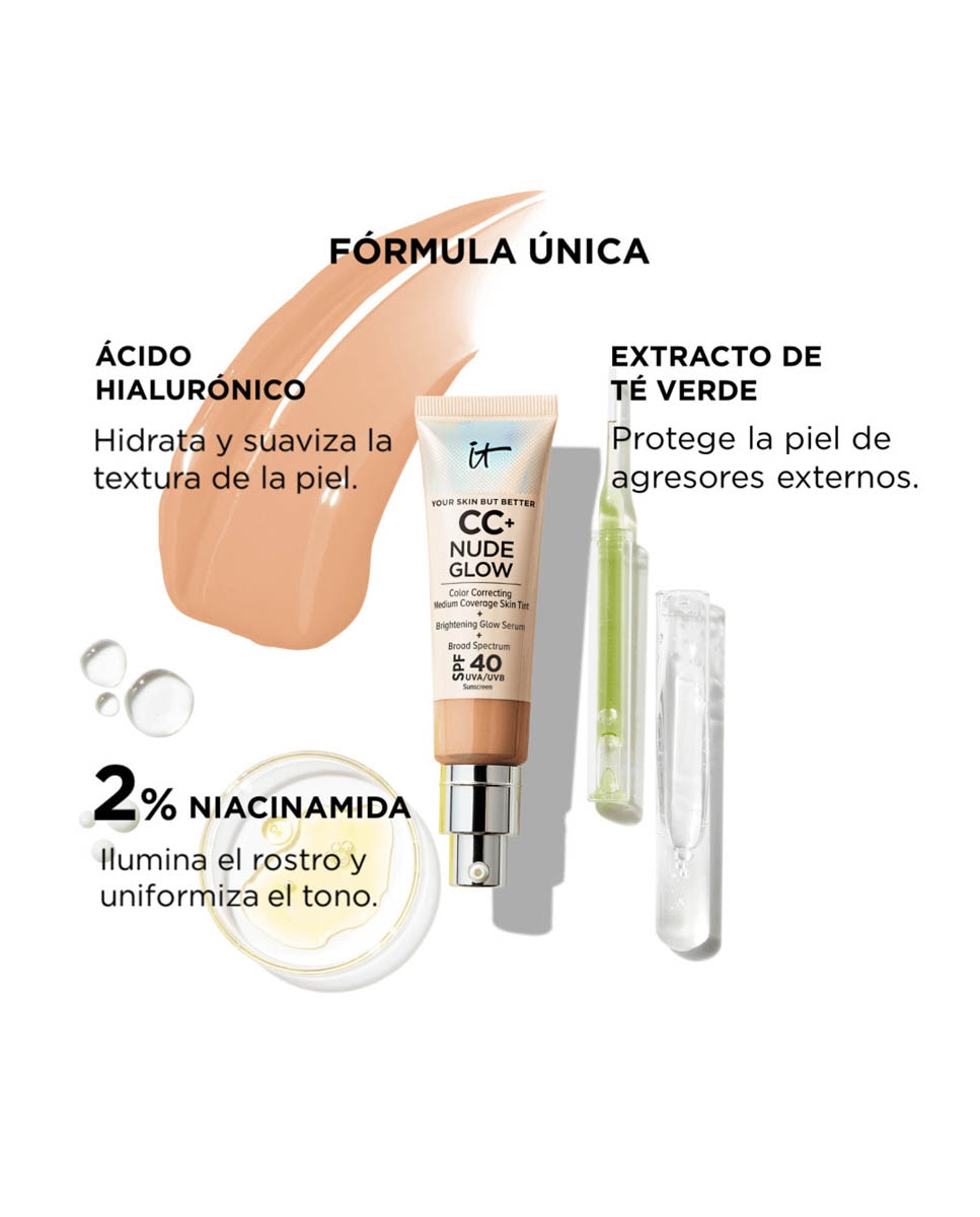 Base de Maquillaje CC+ Nude Glow Base de Maquillaje con SPF 40+ It Cosmetics - LGHT MED LGHT MED-3