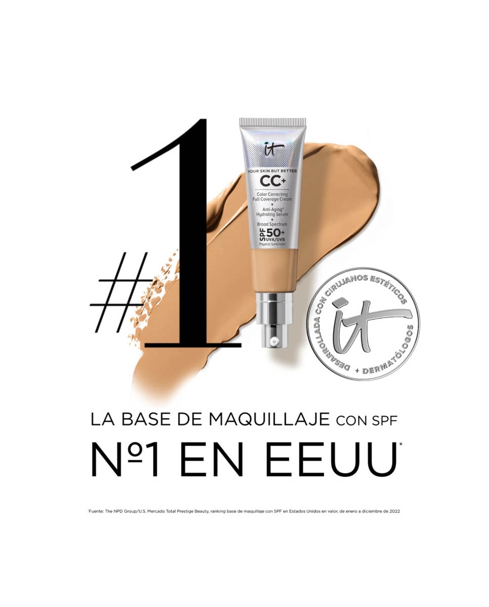 Base de Maquillaje CC+ Nude Glow Base de Maquillaje con SPF 40+ It Cosmetics - LGHT MED LGHT MED-5