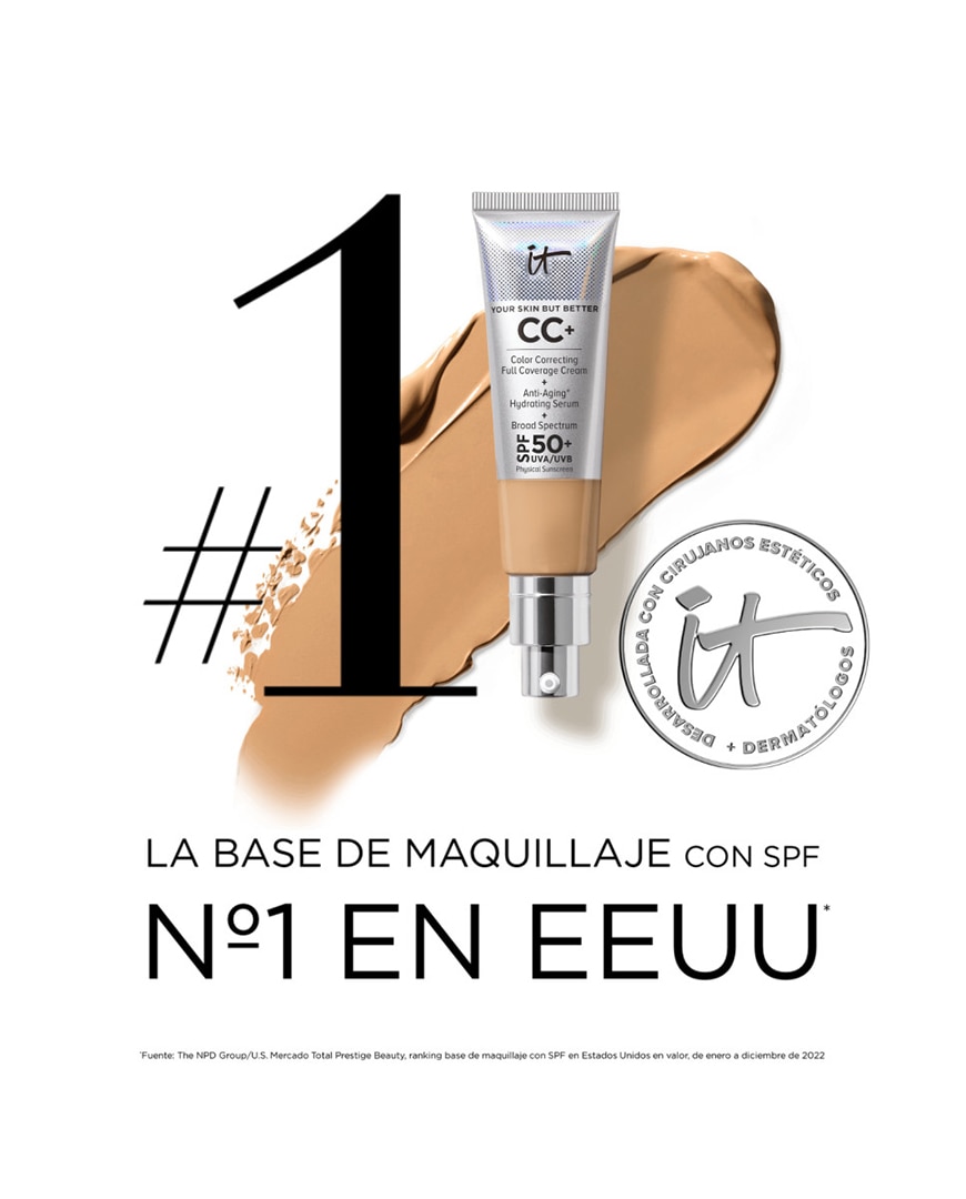 Base de Maquillaje CC+ Nude Glow Base de Maquillaje con SPF 40+ It Cosmetics - MED TAN MED TAN-5