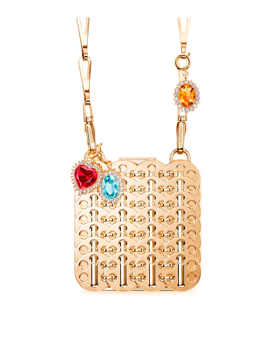 Charm Gold Scarlet Heart para 1969 Makeup Clutch Rabanne 2