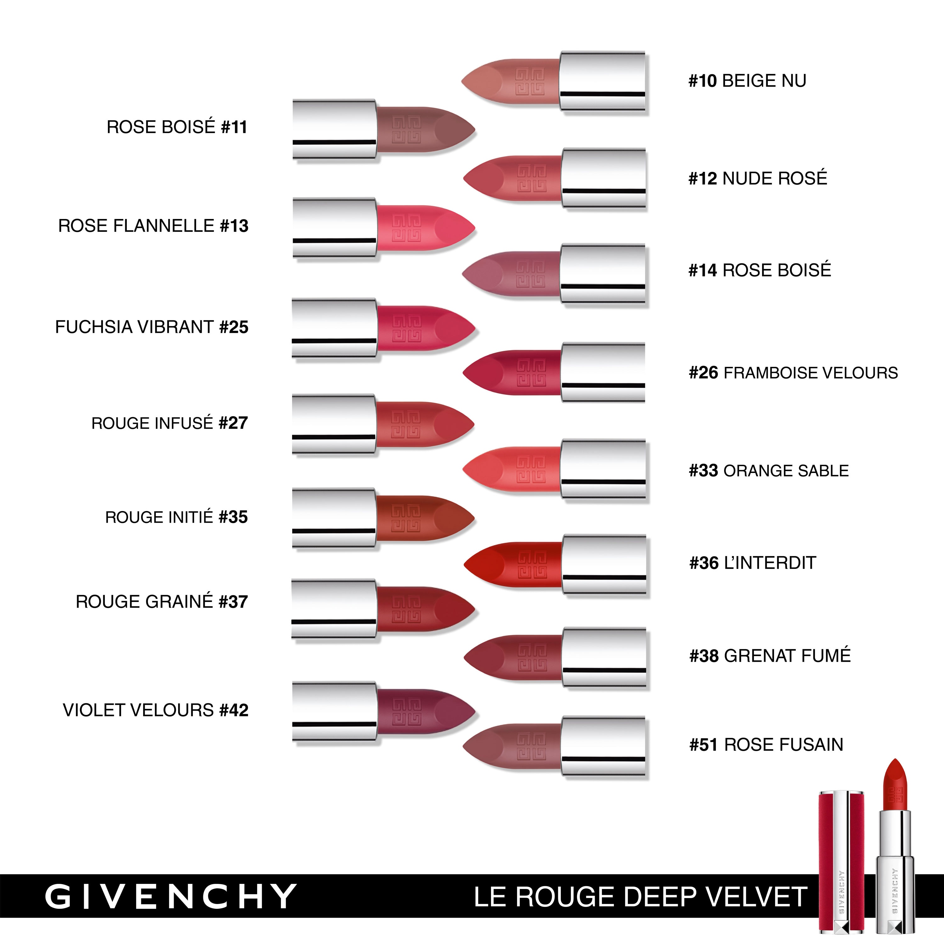 Barra de labios Le Rouge Int Deep Velvet Givenchy - Violet Velours 42 Violet Velours 42-5