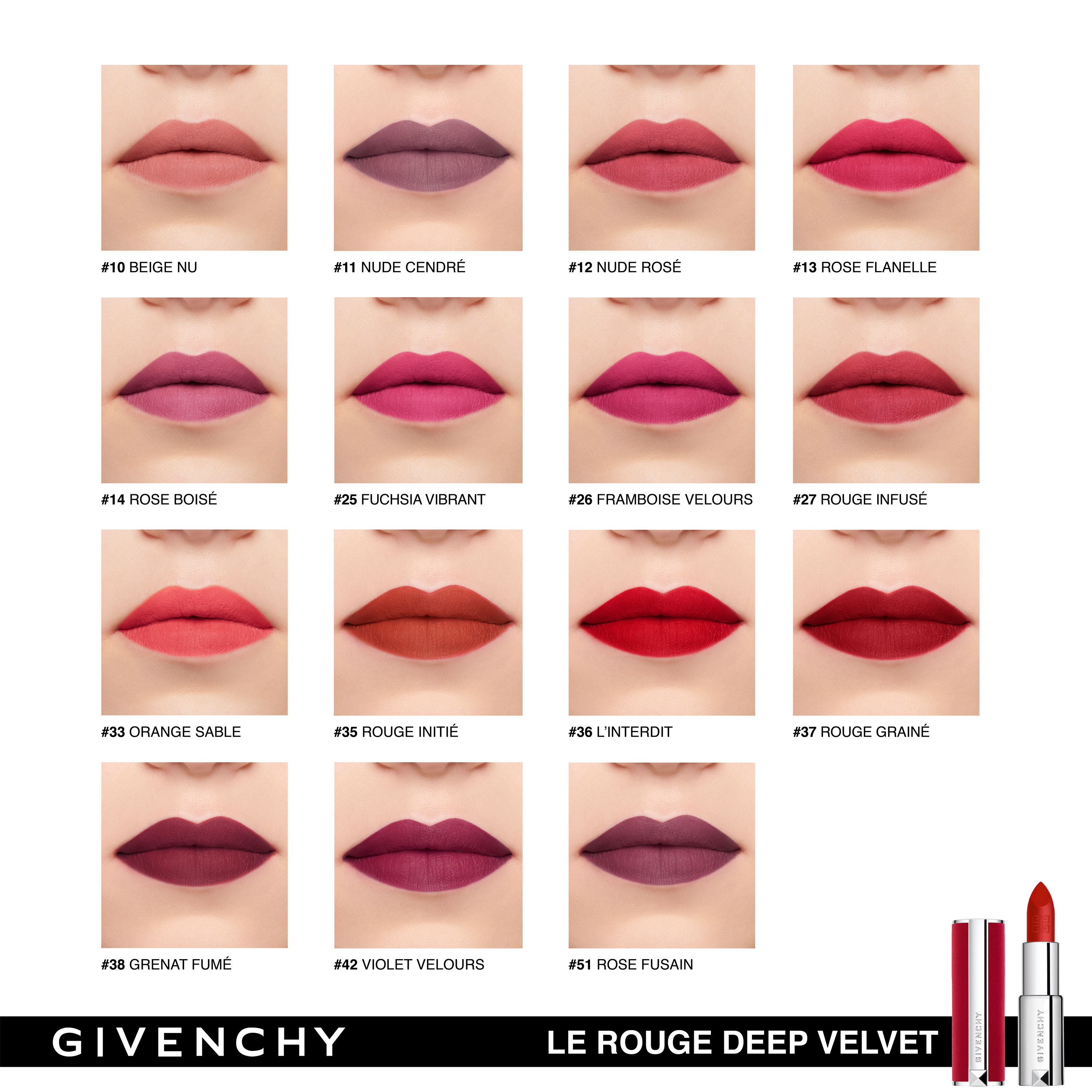 Barra de labios Le Rouge Int Deep Velvet Givenchy - Violet Velours 42 Violet Velours 42-6