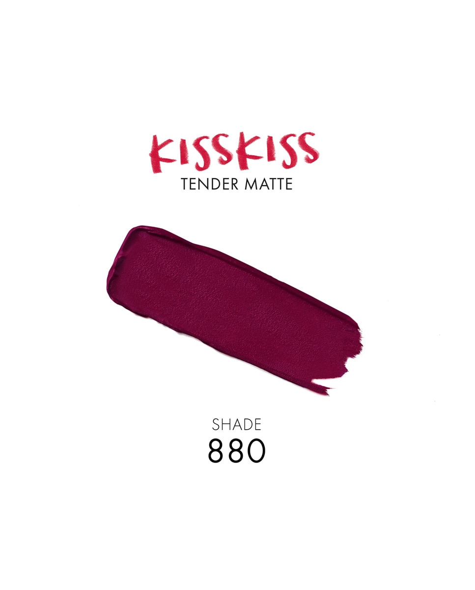 Barra de labios KissKiss Tender Matte Guerlain - 880 Caress Plum 2,8 g 880 Caress Plum-4