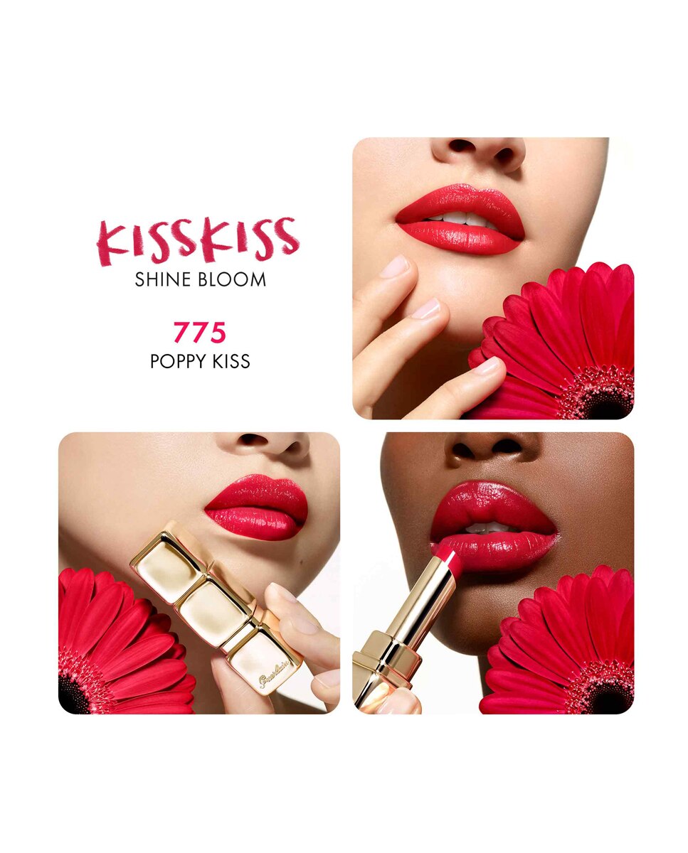 Barra de labios KissKiss Shine Bloom Guerlain - 775 Poppy Kiss 3,2 g 775 Poppy Kiss-4