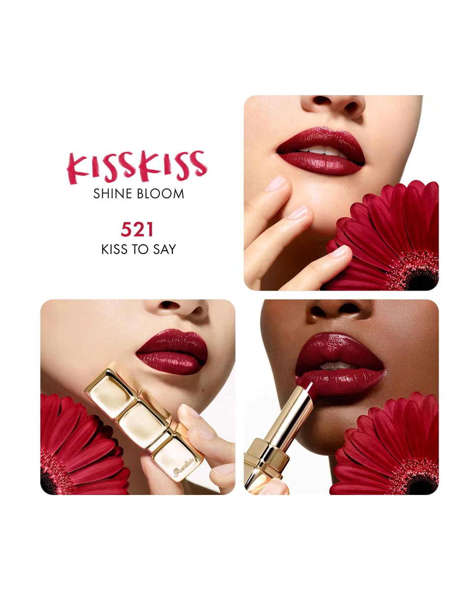Barra de labios KissKiss Shine Bloom Guerlain - 521 Kiss To Say 3,2 g 521 Kiss To Say-4