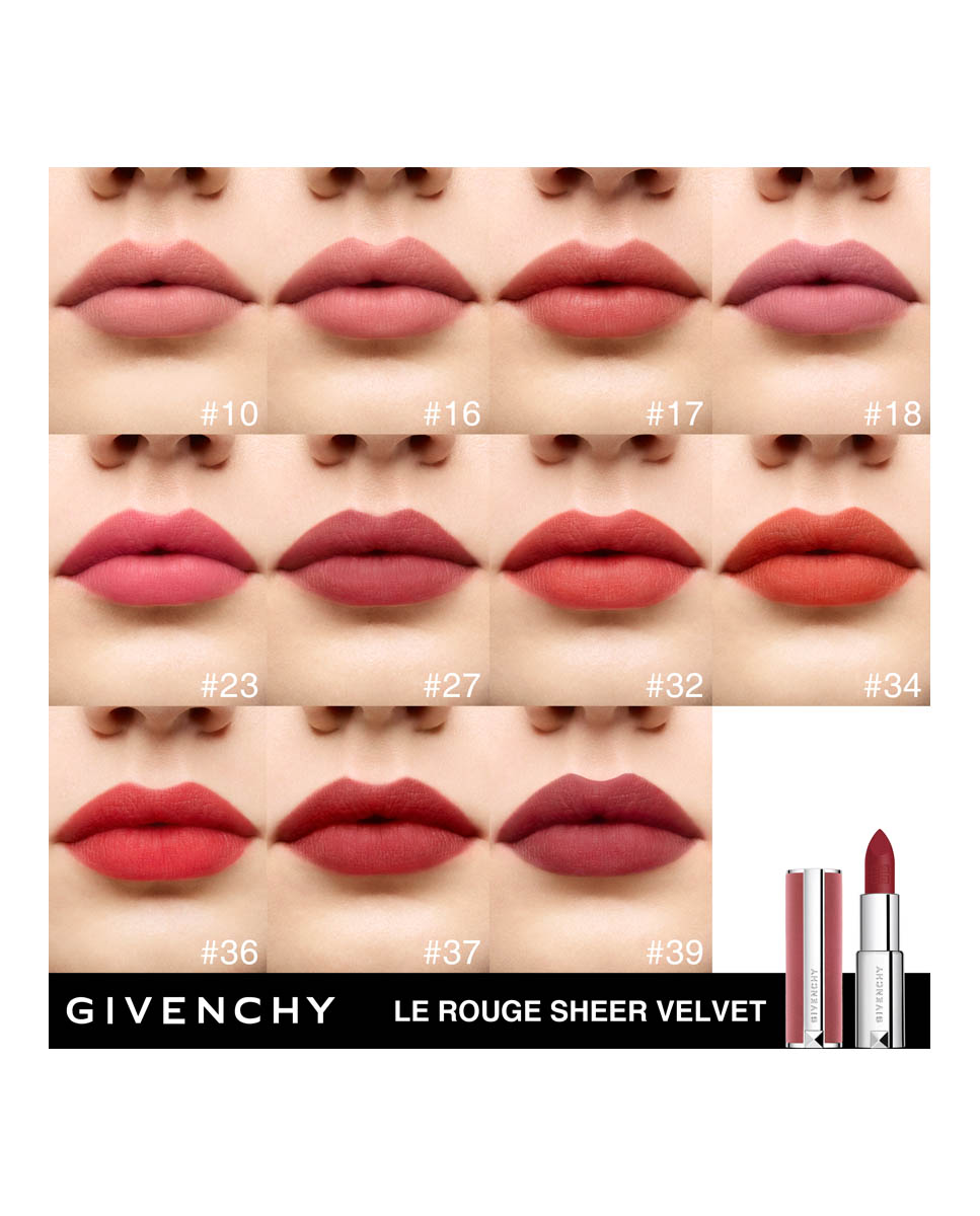 Barra de Labios Le Rouge Sheer Velvet Givenchy - 17 Rouge Érable 3,4 g 17 Rouge Érable-5