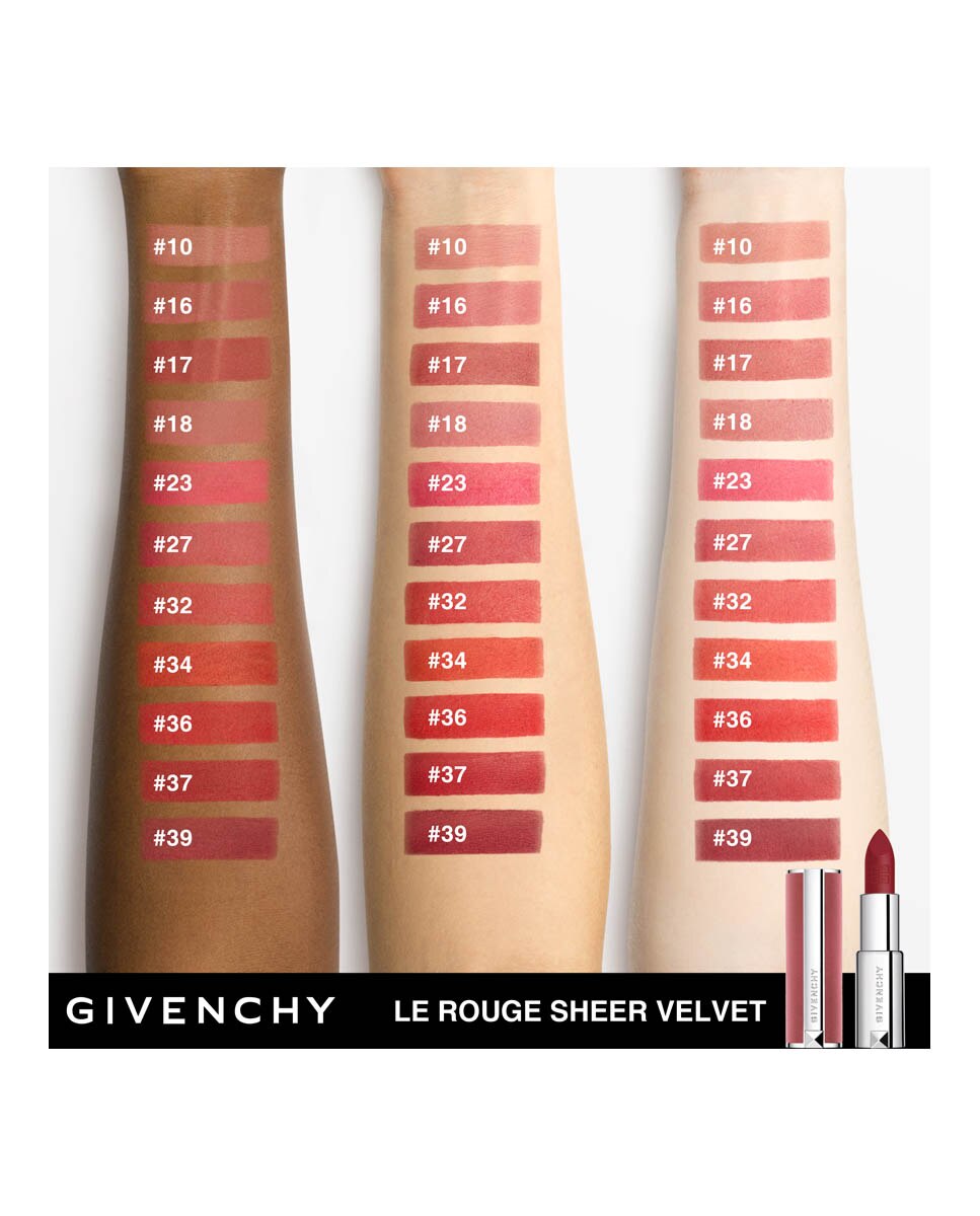 Barra de Labios Le Rouge Sheer Velvet Givenchy - 17 Rouge Érable 3,4 g 17 Rouge Érable-6