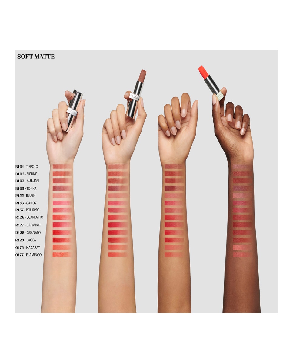 Barra de Labios Ligera y Modulable Monochrome Soft Matte Prada Beauty - B105 Tonka B103	Auburn-7