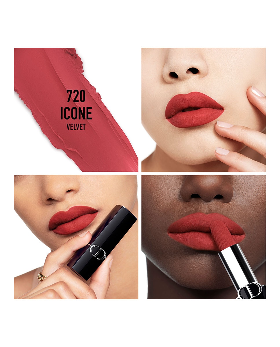 Rouge Dior La Recarga Recarga de barra de labios - 2 acabados: aterciopelado y satinado - 720 Icone acabado aterciopelado 720 Icone acabado aterciopelado-2