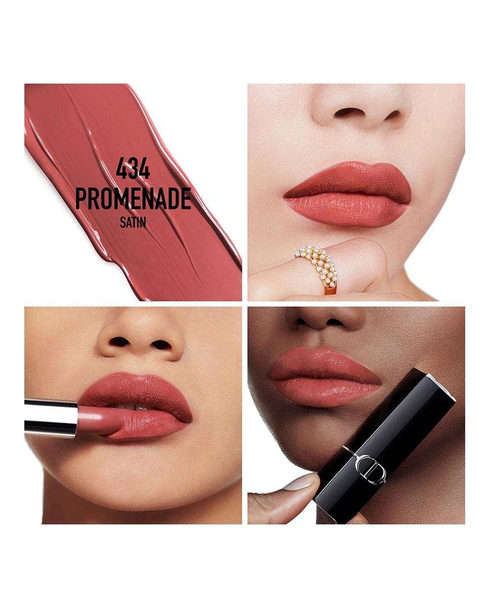 Rouge Dior La Recarga Recarga de barra de labios - 2 acabados: aterciopelado y satinado - 434 Promenade acabado satinado 434 Promenade acabado satinado-2
