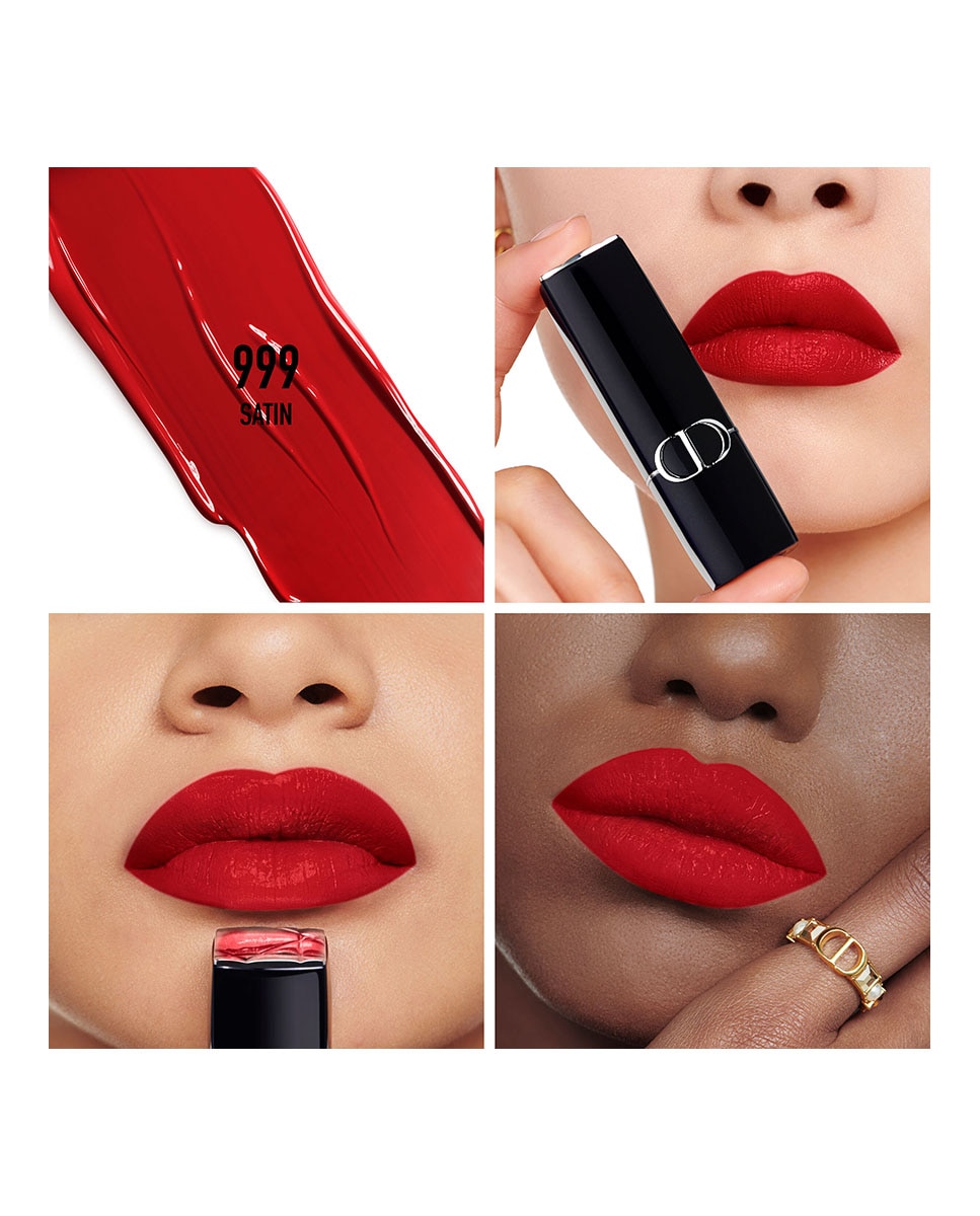 Rouge Dior La Recarga Recarga de barra de labios - 2 acabados: aterciopelado y satinado - 999 acabado satinado 999 acabado satinado-2