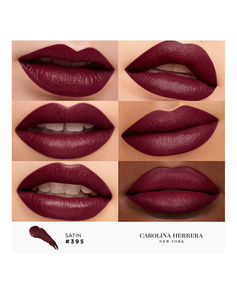 Barra de Labios Fabulous Kiss The Lipstick Efecto Satinado Carolina Herrera - 315 Obsessively Plum 3,5 g 395 Purple Drama-4