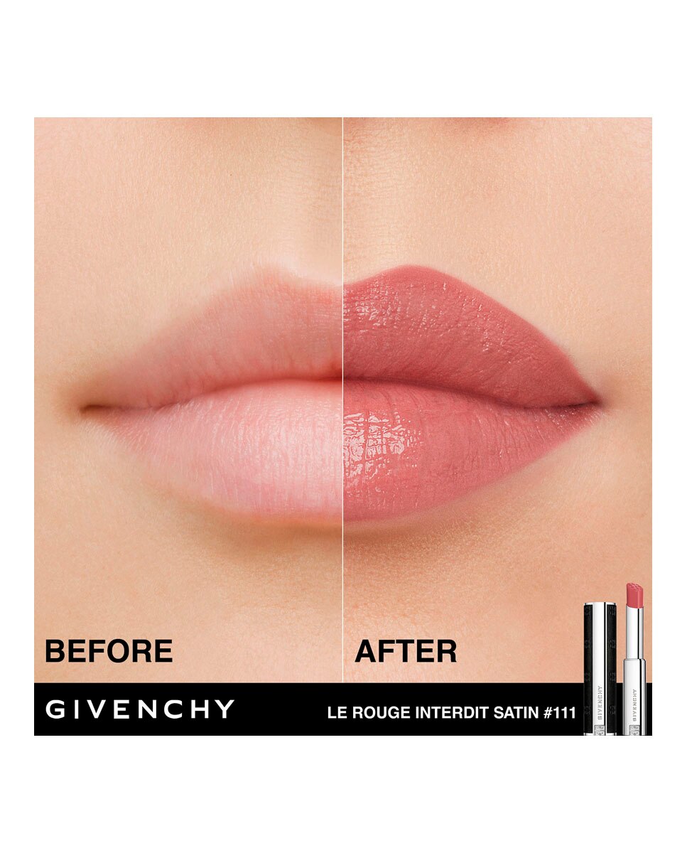 Barra de labios Le Rouge Interdit Satin Givenchy - N111 - NUDE BLUSH 2,7 gr N111 - NUDE BLUSH-5