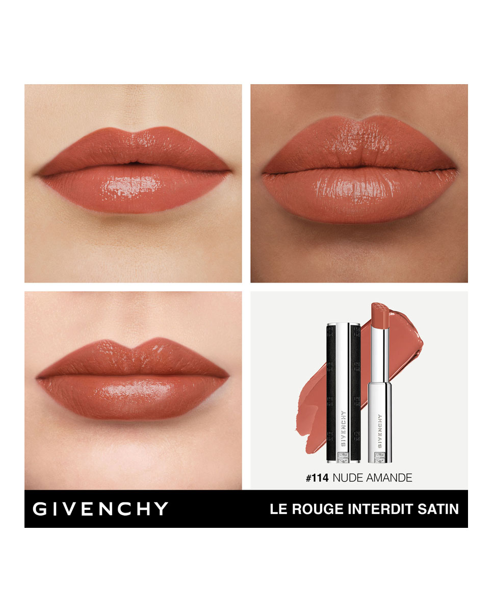 Barra de labios Le Rouge Interdit Satin Givenchy - N114 - NUDE AMANDE 2,7 gr N114 - NUDE AMANDE-4