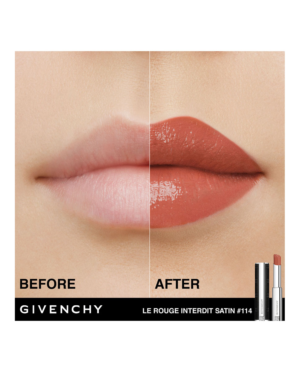 Barra de labios Le Rouge Interdit Satin Givenchy - N114 - NUDE AMANDE 2,7 gr N114 - NUDE AMANDE-5