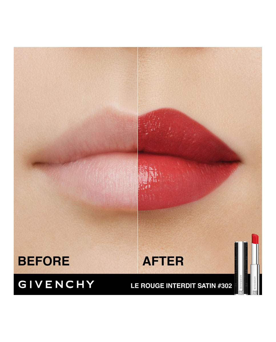Barra de labios Le Rouge Interdit Satin Givenchy - N302 - ROUGE VERMEIL 2,7 gr N302 - ROUGE VERMEIL-5