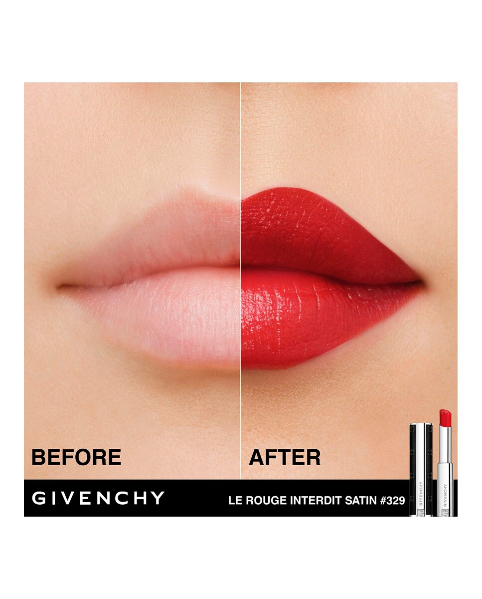 Barra de labios Le Rouge Interdit Satin Givenchy - N329 - ROUGE ENFLAMMÉ 2,7 gr N329 - ROUGE ENFLAMMÉ-5