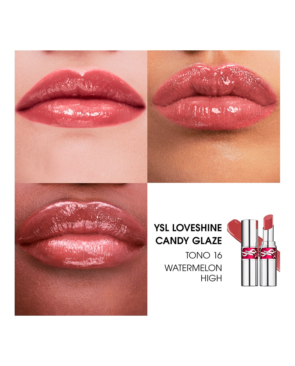 Imagen 3 de Barra de labios Gloss hidratante Loveshine Candy Glaze Yves Saint Laurent - WATERMELON HIGH WATERMELON HIGH