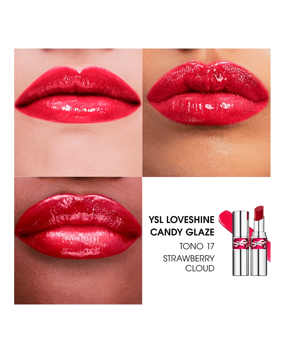 Imagen 3 de Barra de labios Gloss hidratante Loveshine Candy Glaze Yves Saint Laurent - Strawberry Cloud Strawberry Cloud