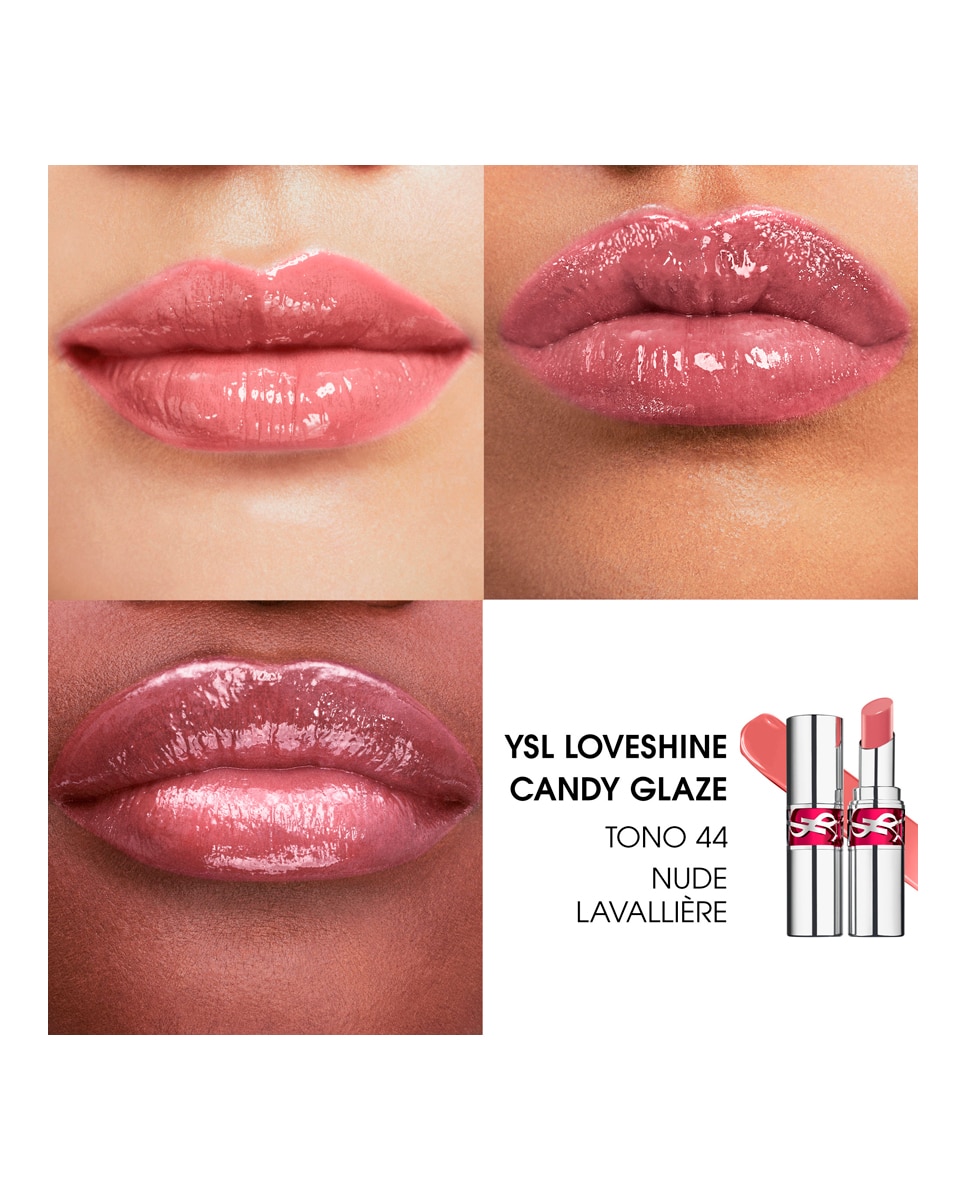 Imagen 3 de Barra de labios Gloss hidratante Loveshine Candy Glaze Yves Saint Laurent - Nude Lavallière Nude Lavallière