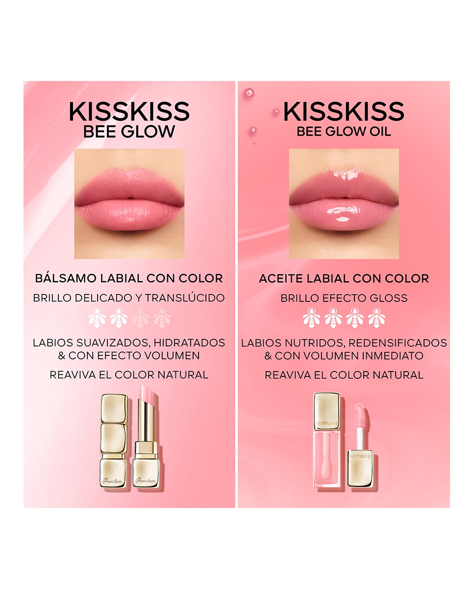 KissKiss Bee Glow Oil Aceite para labios con color enriquecido con miel 92 % de origen natural Guerlain - 878 DAHLIA 878 DAHLIA-11
