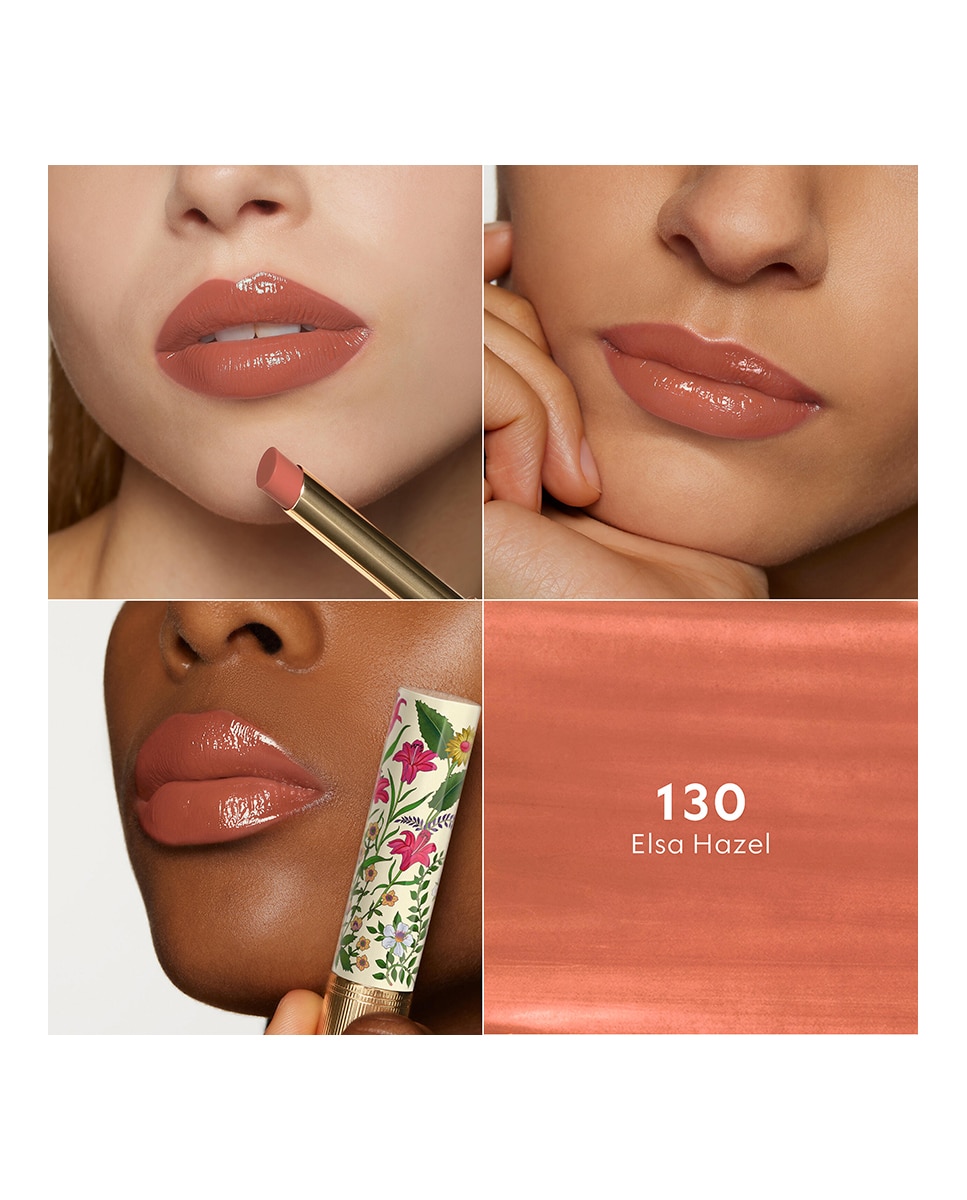 Barra de Labios Flora Intense Rouge De Beauté Brillant Edición Limitada - 130 - Elsa Hazel Gucci 4