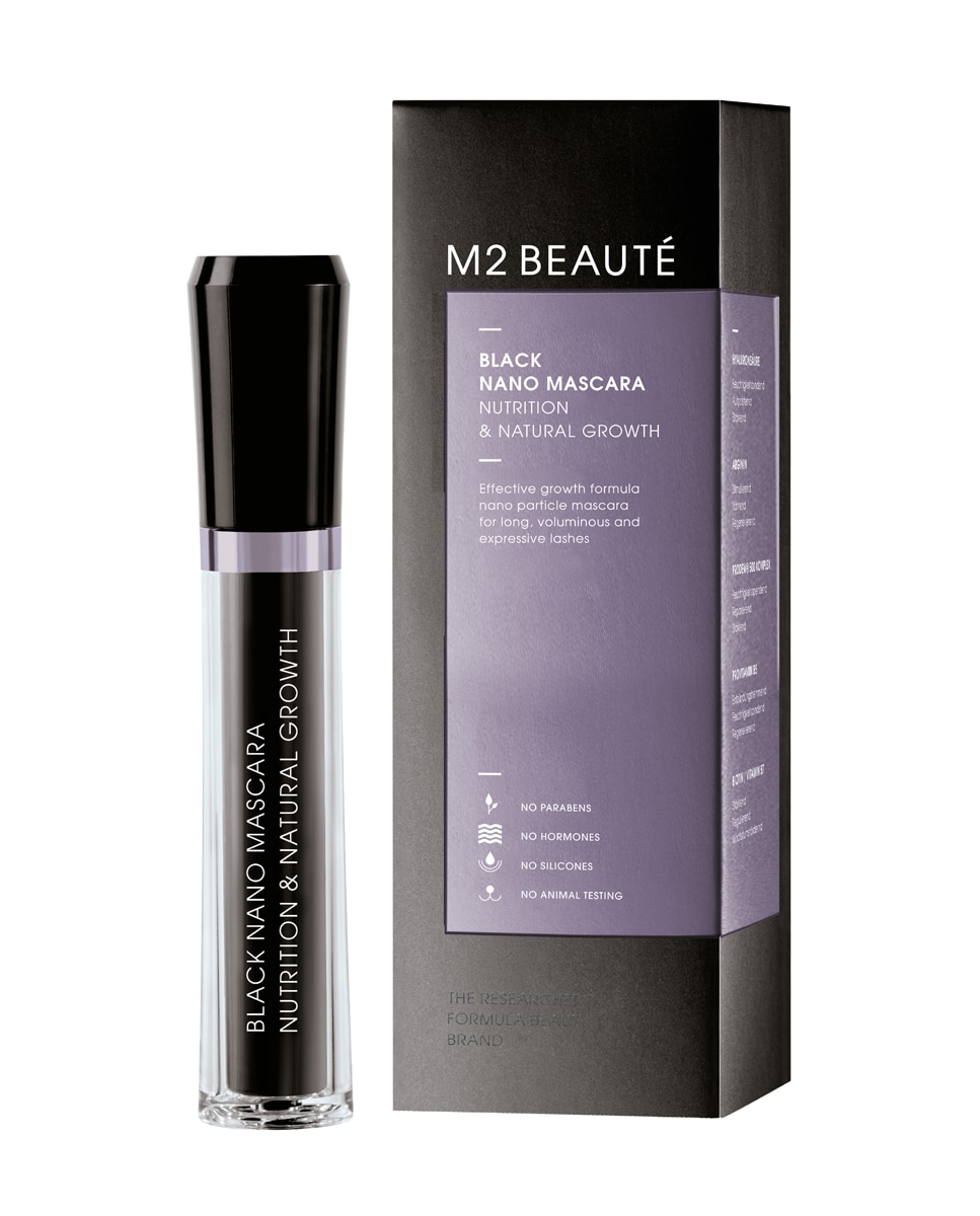 Máscara de pestañas Black Nano Mascara Nutrition & Natural Growth 6 ml M2 Beauté - 6 ml 2