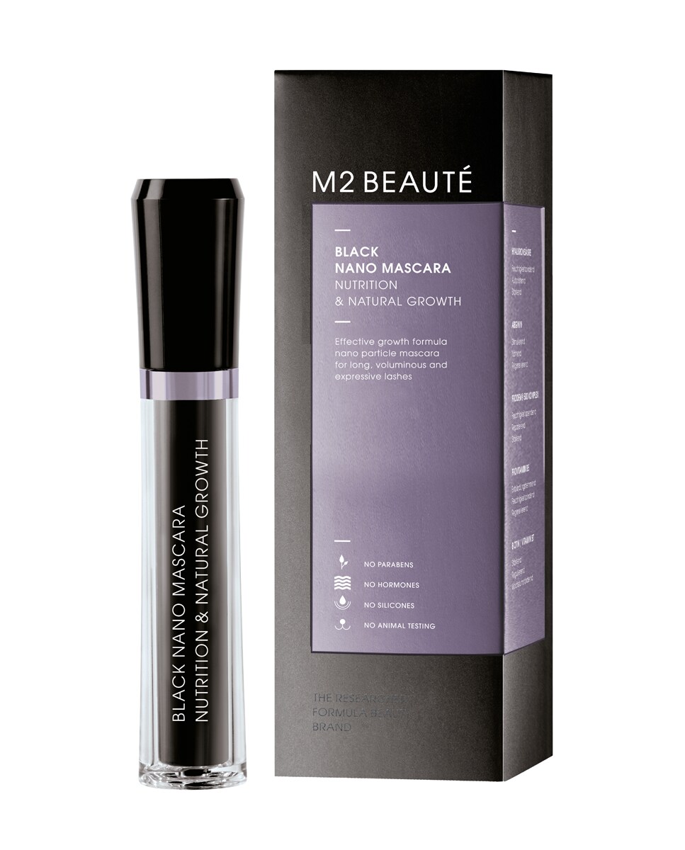 Máscara de pestañas Black Nano Mascara Nutrition & Natural Growth 6 ml M2 Beauté 2