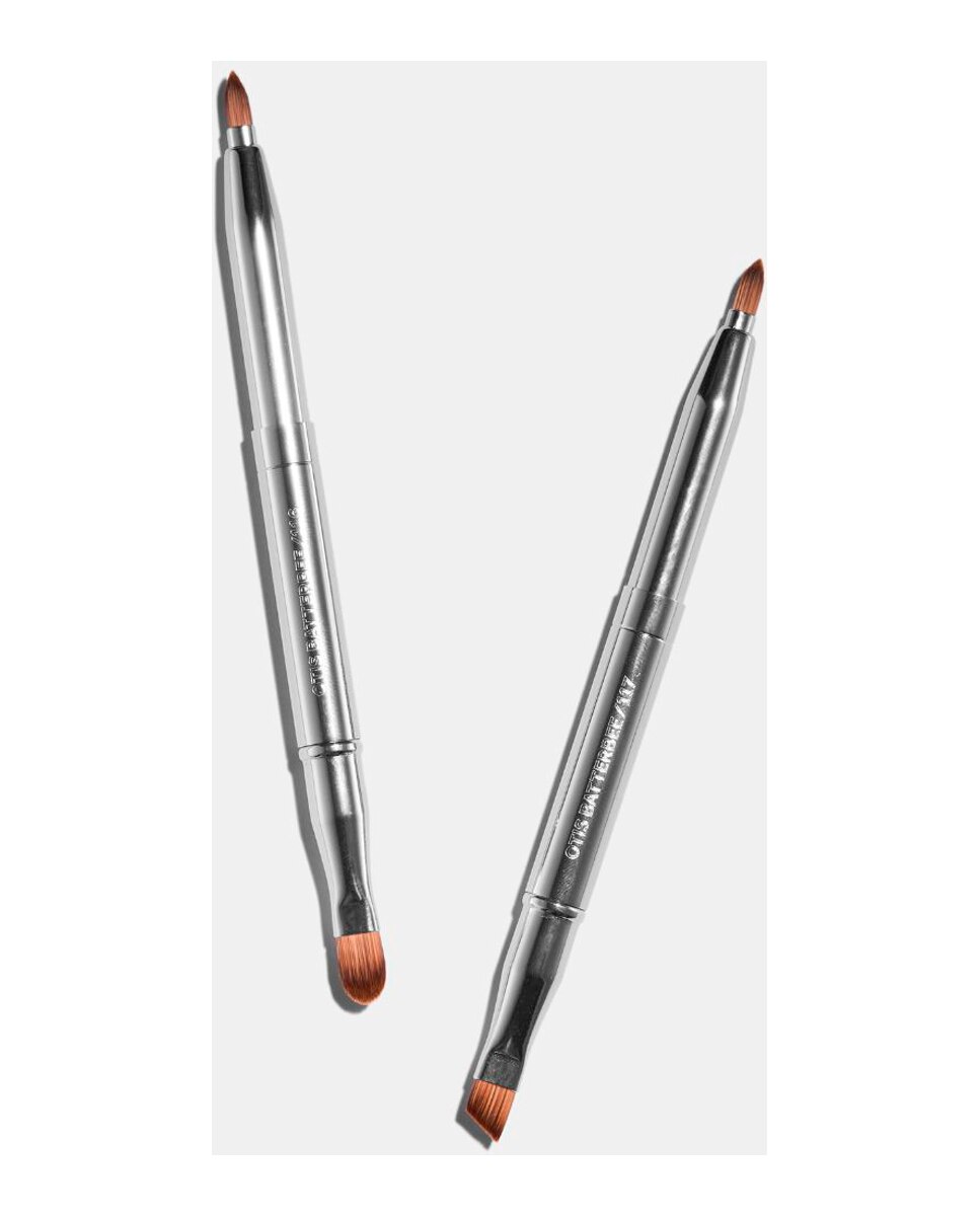 Dúo de Brochas de Doble Punta para Labios y Ojos Otis Batterbee - plata plata-5