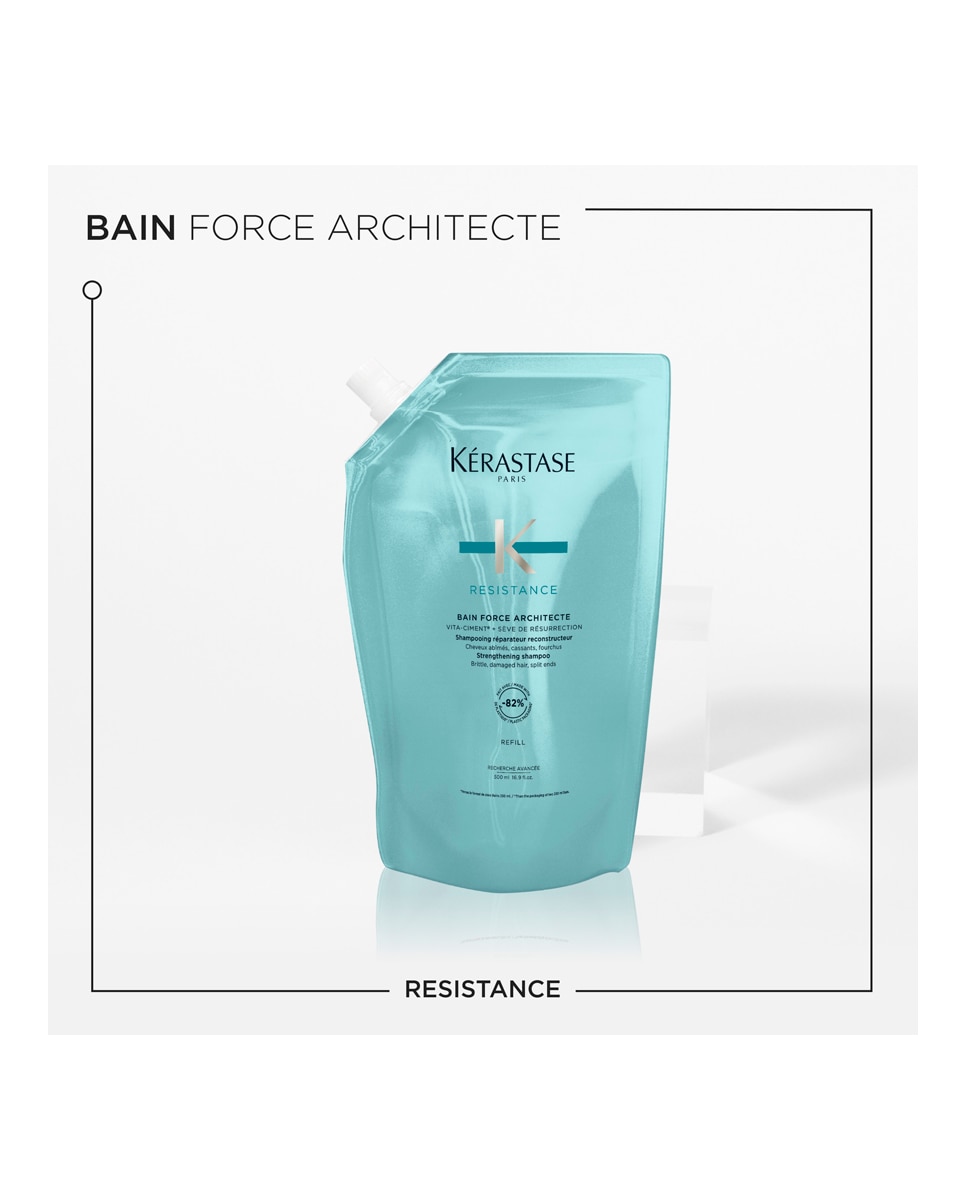 Recarga de Champú para Cabello Dañado Résistance Bain Force Architecte 500 ml Kérastase - 500 ml 2