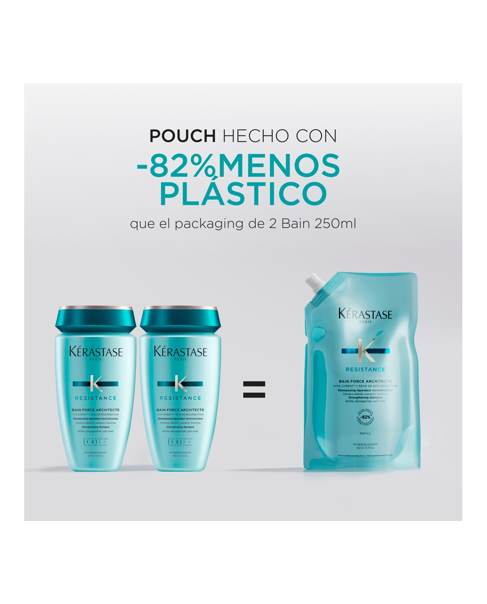 Recarga de Champú para Cabello Dañado Résistance Bain Force Architecte 500 ml Kérastase - 500 ml 5