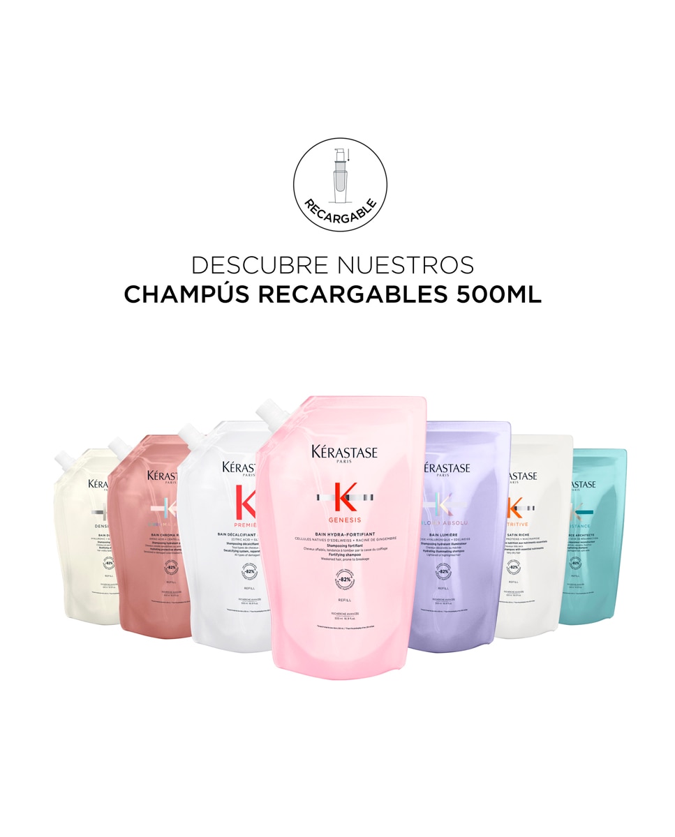 Recarga de Champú Fortificante Anti Caída por Rotura Capilar Bain Hydra-Fortifiant Refill Pouch Kérastase - 500 ml 9
