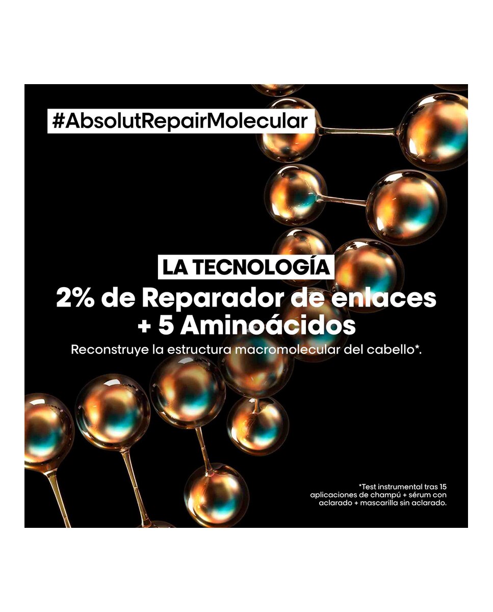Champú Absolut Repair Molecular Sin Sulfatos L'Oreal Professionnel - 300 ml 6