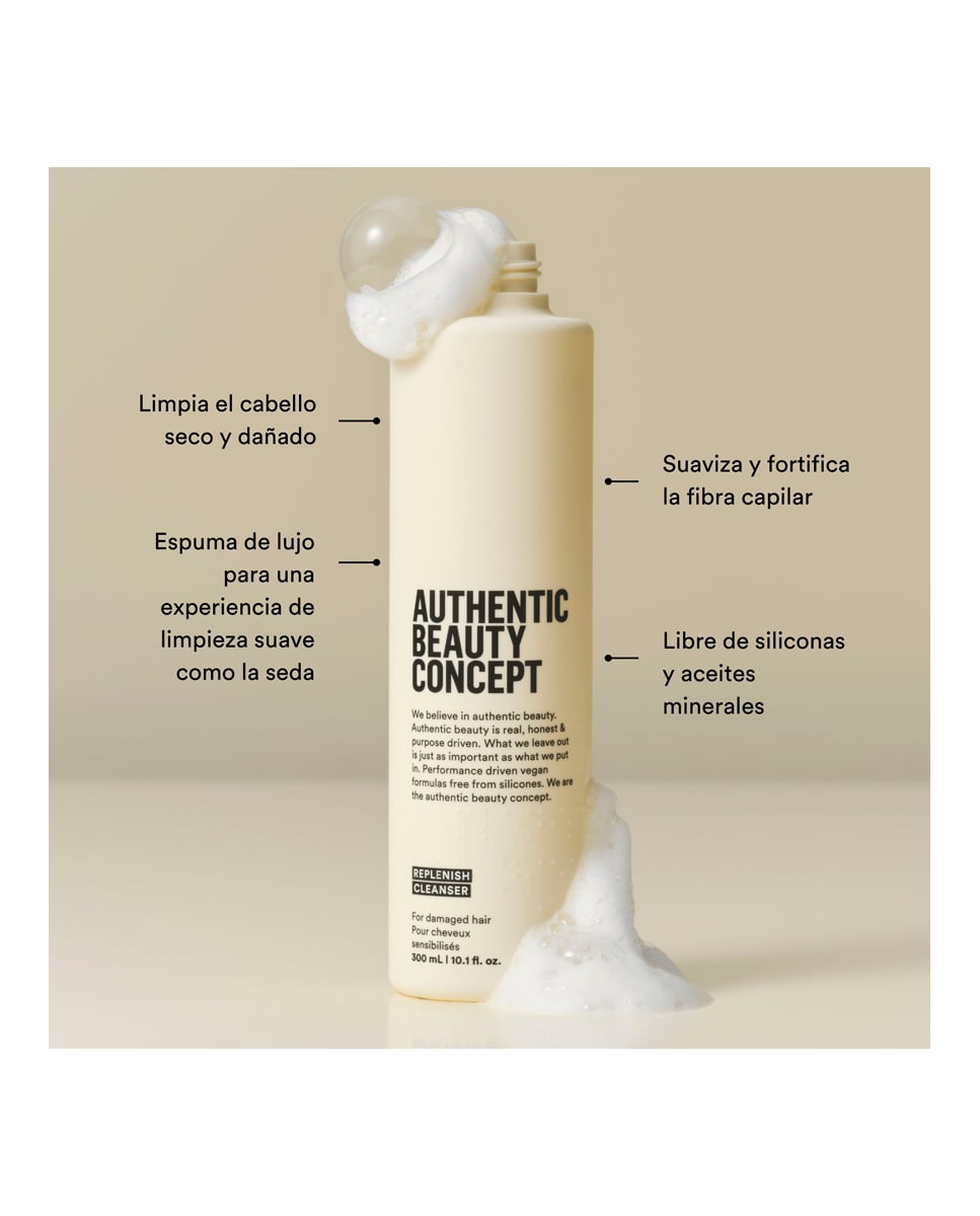 Champú para cabello dañado Replenish Cleanser 300 ml Authentic Beauty Concept 2