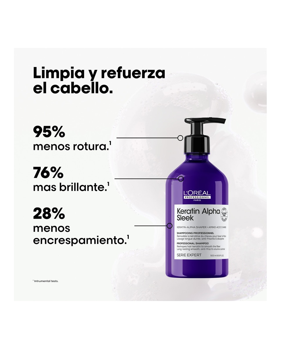 Champú sin sulfatos Keratin Alpha Sleek Serie Expert 500 Ml L'Oréal Professionnel 2