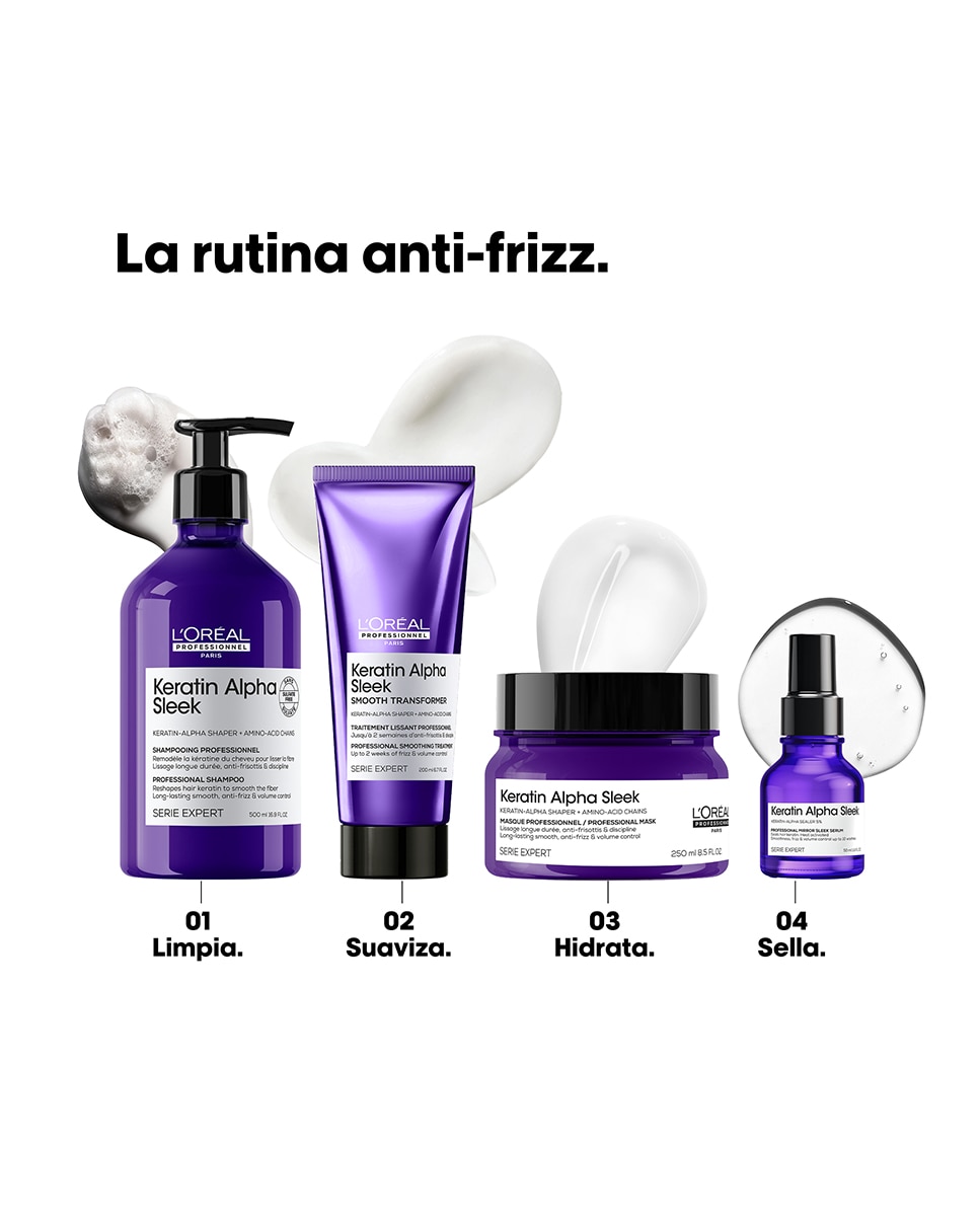 Champú sin sulfatos Keratin Alpha Sleek Serie Expert 500 Ml L'Oréal Professionnel 5