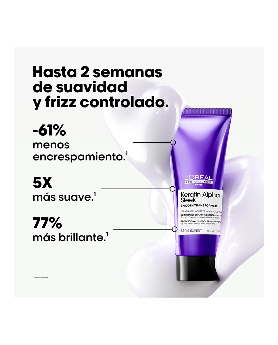Crema de Peinado Smooth Transformer Keratin Alpha Sleek Serie Expert 200 Ml L'oreal Prossionnel 2